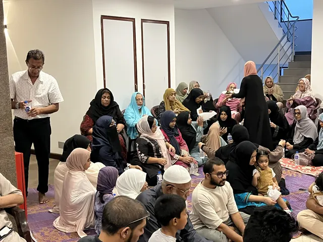 A family gathering and shared meal.