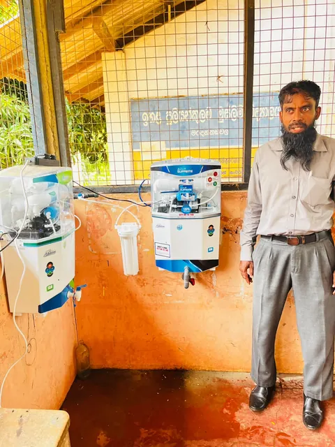 Water filtration equipment installed through Dar Us Salam’s clean water project.